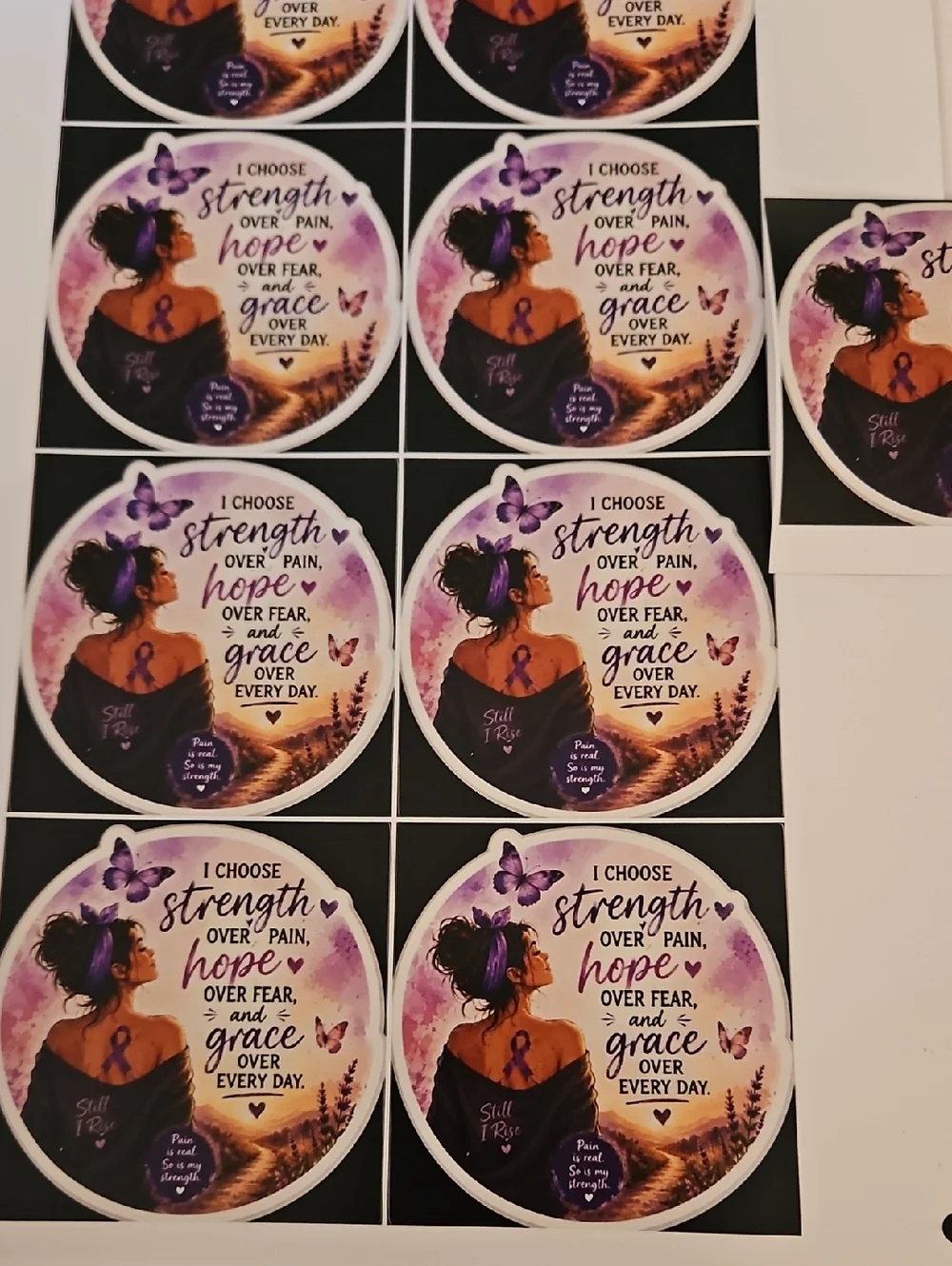 Handmade Chronic Pain Warrior Vinyl Sticker Hope Over Fear Purple Butterfly 3x3 - Picture 13 of 17